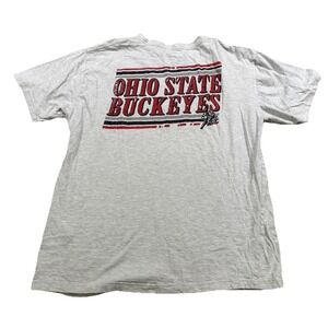Ohio State Buckeyes Champion Vtg Distressed Gray Graphic Shirt‎ NCAA Football L